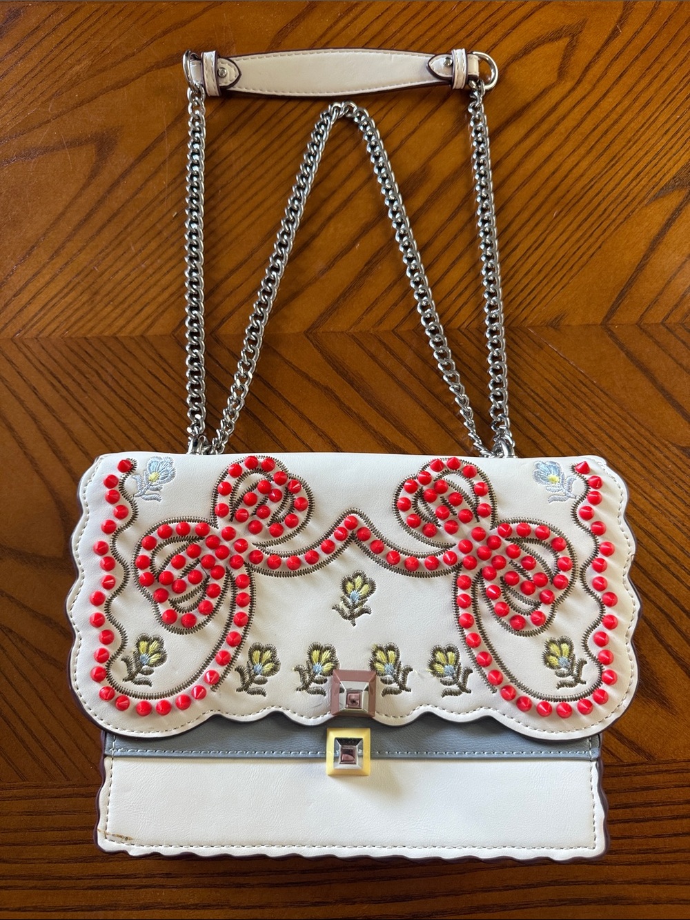 Fendi Kan - Floral Studded Leather Purse